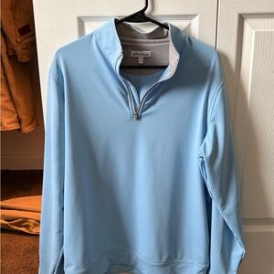 Peter Millar Pale Blue Pullover with Navy Logo